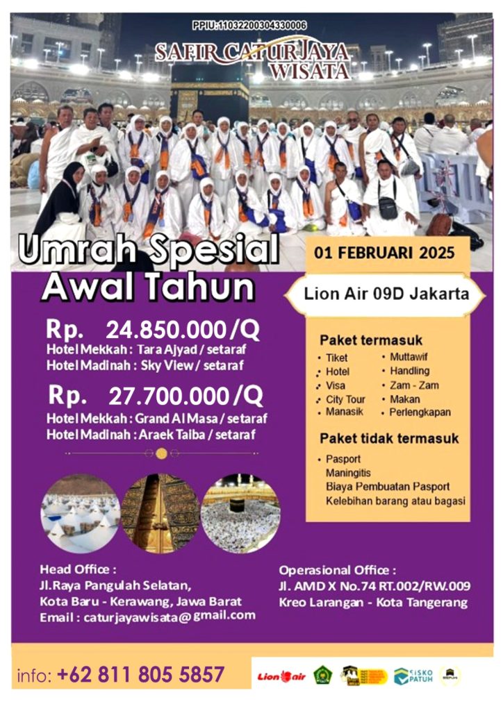 Paket Umroh Awal Tahun 2025 Safir Caturjaya Wisata